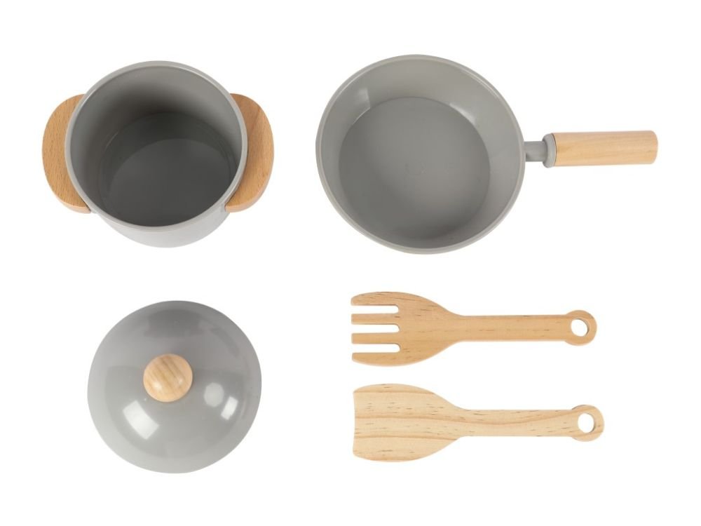 Houten Speelkeuken met Accessoires & Textielset | Met Realistisch Oplichtend Fornuis | Scandinavisch Design - Baby Doo