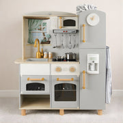 Houten Speelkeuken XL | Kinderkeuken met Accessoires | Met Licht & Geluid - Baby Doo