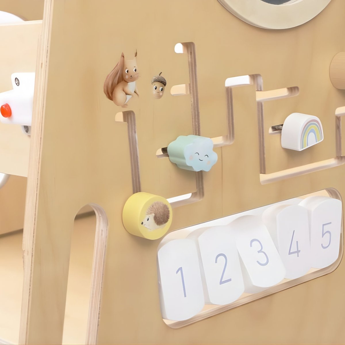Houten Speeltoren met Activiteitenpaneel | Verstelbare Leertoren - Baby Doo