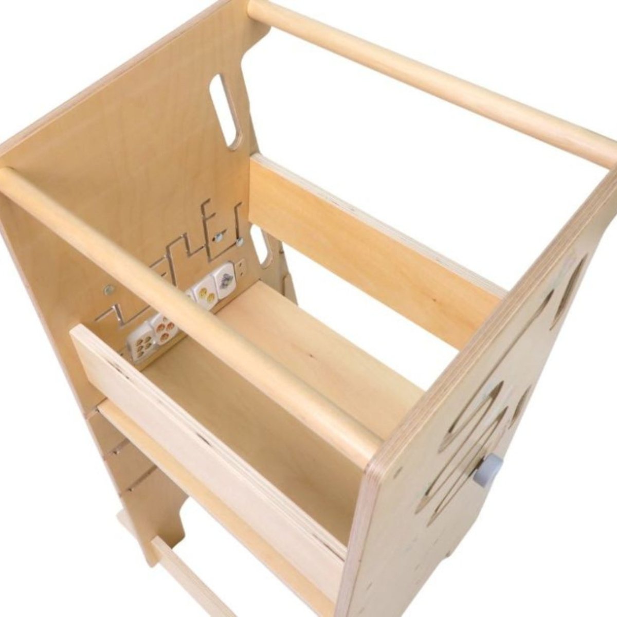 Houten Speeltoren met Activiteitenpaneel | Verstelbare Leertoren - Baby Doo
