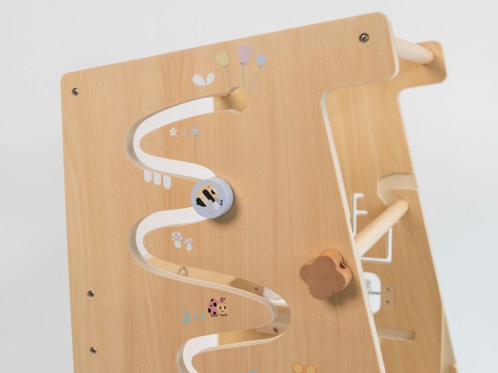 Houten Speeltoren met Activiteitenpaneel – Verstelbare Leertoren - Baby Doo