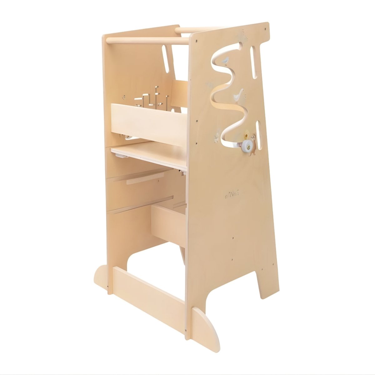 Houten Speeltoren met Activiteitenpaneel | Verstelbare Leertoren - Baby Doo