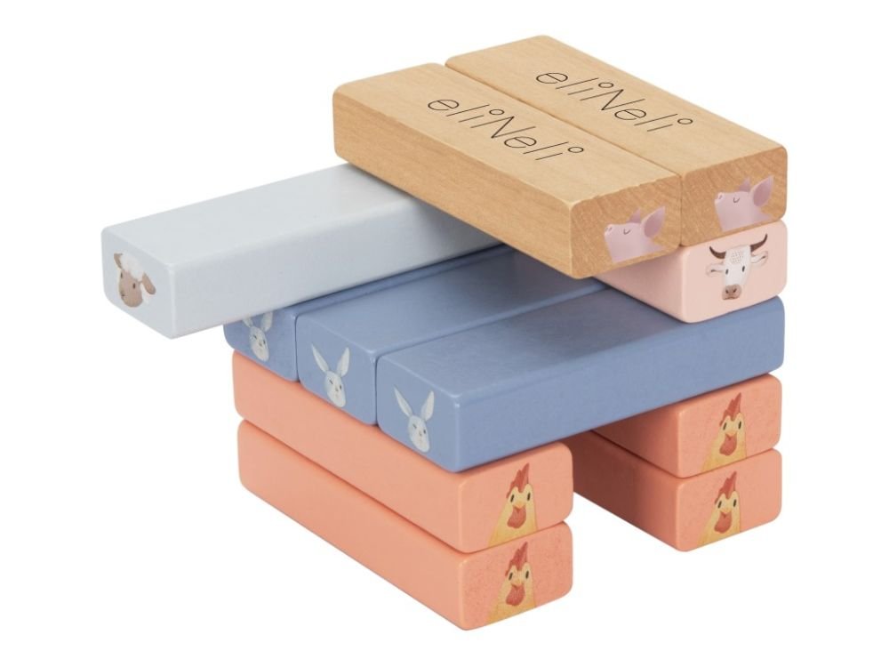 Houten Stapelspel Kinderen | Jenga Toren Spel met Dobbelstenen & Kaarten - Baby Doo