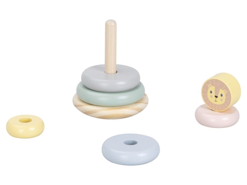 Houten Stapeltoren | Stapelspeelgoed Leeuwtje | Kraamcadeau - Baby Doo