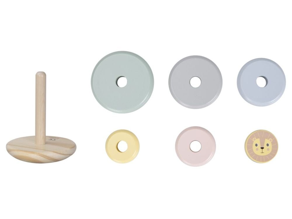 Houten Stapeltoren | Stapelspeelgoed Leeuwtje | Kraamcadeau - Baby Doo