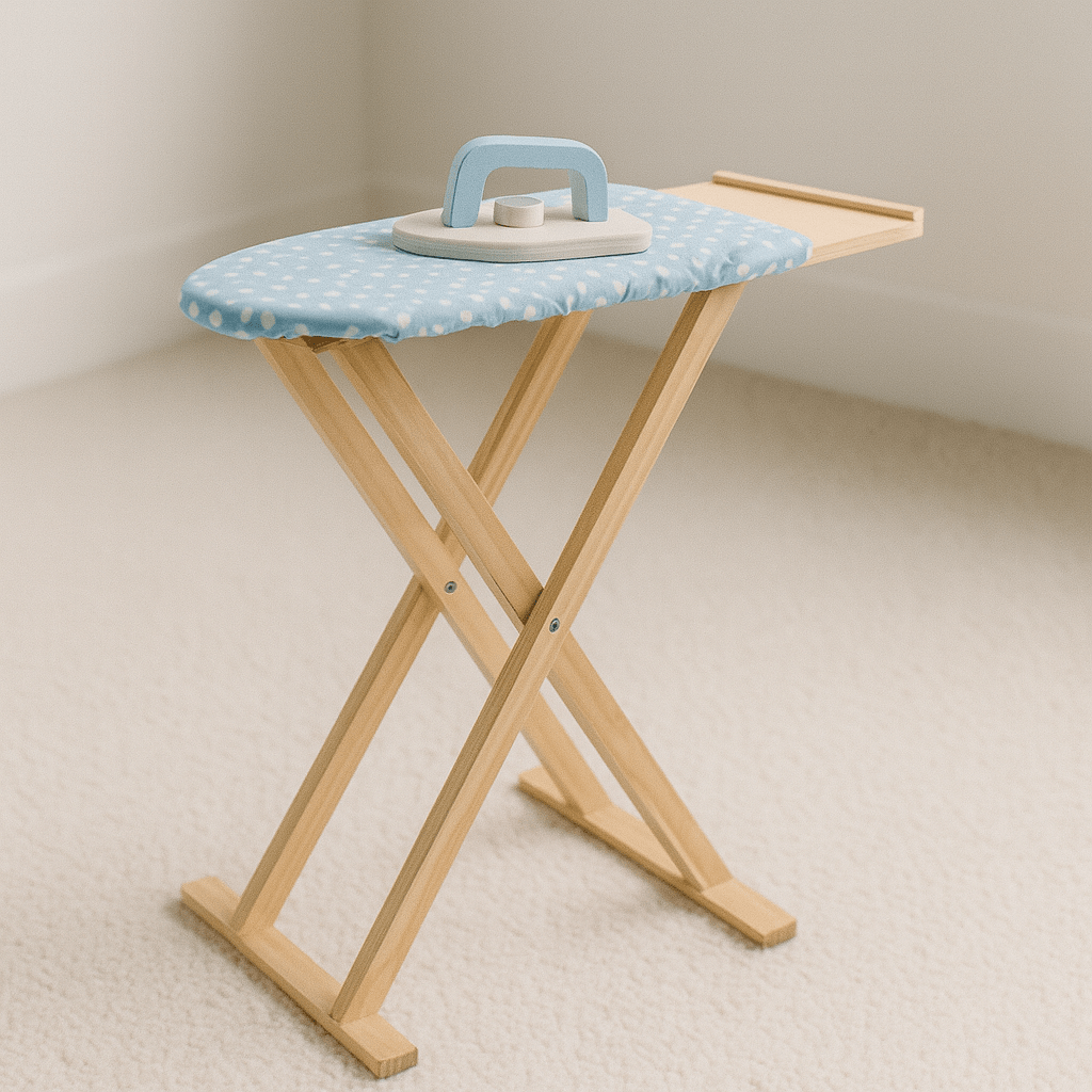 Houten Strijkset Kind | Speelgoed Strijkijzer & Strijkplank | Montessori Huishouden - Baby Doo