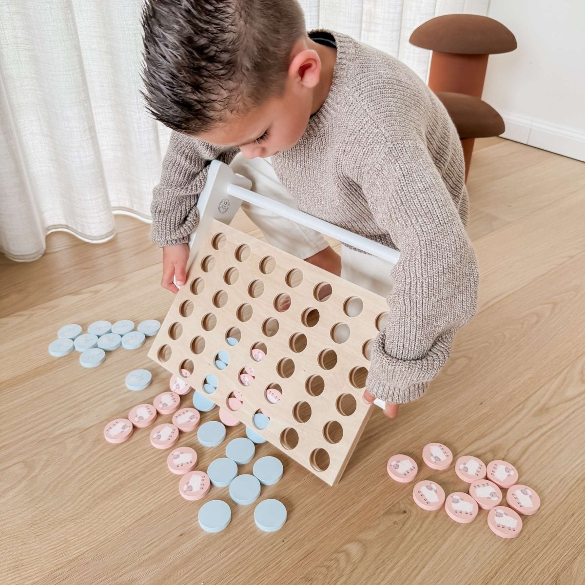 Houten Vier op een Rij | Gezelschapsspel voor Kinderen - Baby Doo