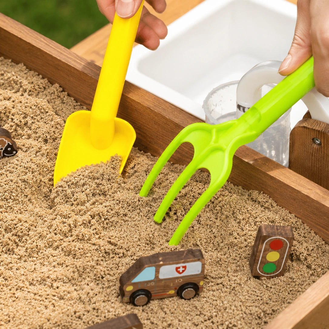 Houten Zandtafel met Waterbak en Accessoires vanaf 3 Jaar - Baby Doo