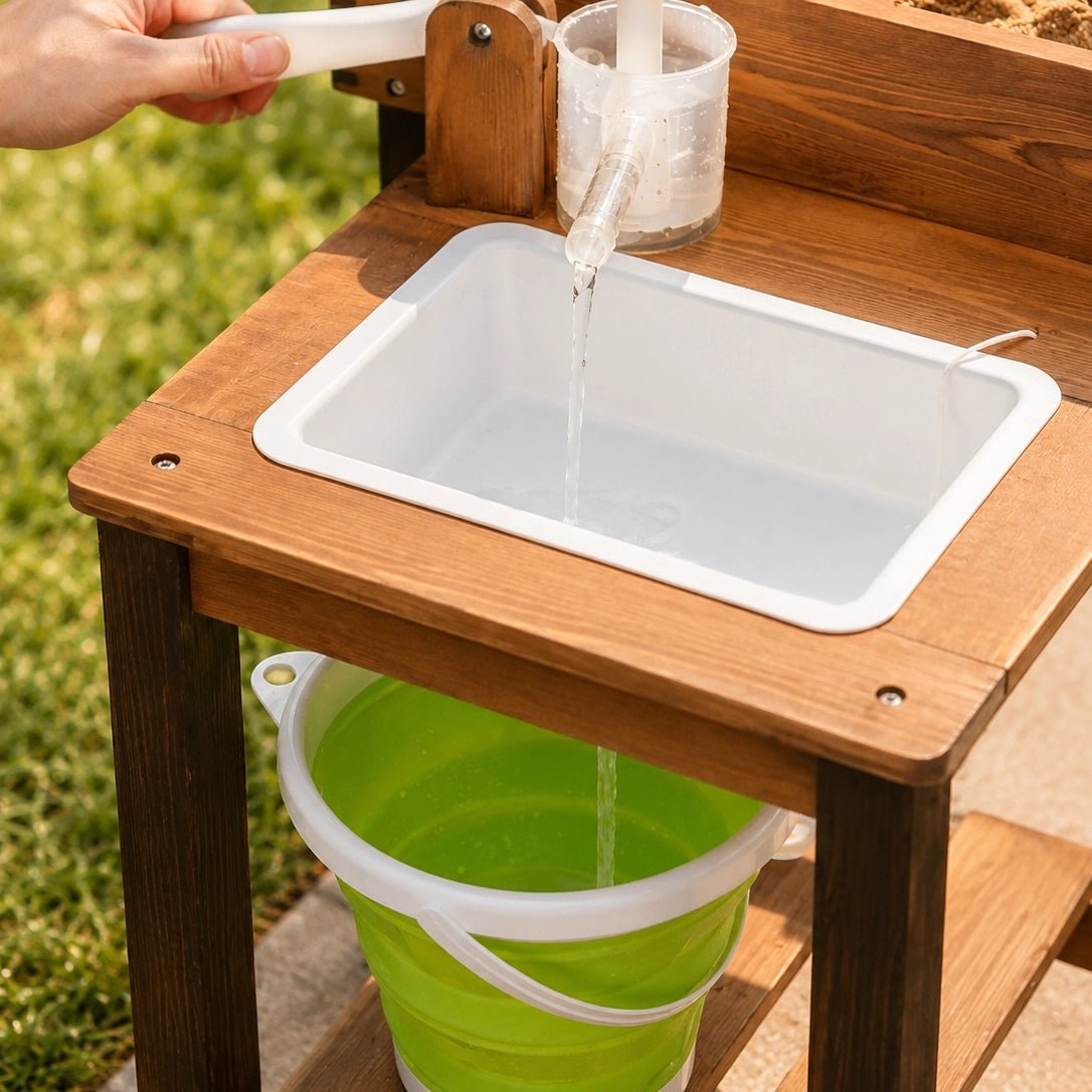 Houten Zandtafel met Waterbak en Accessoires vanaf 3 Jaar - Baby Doo