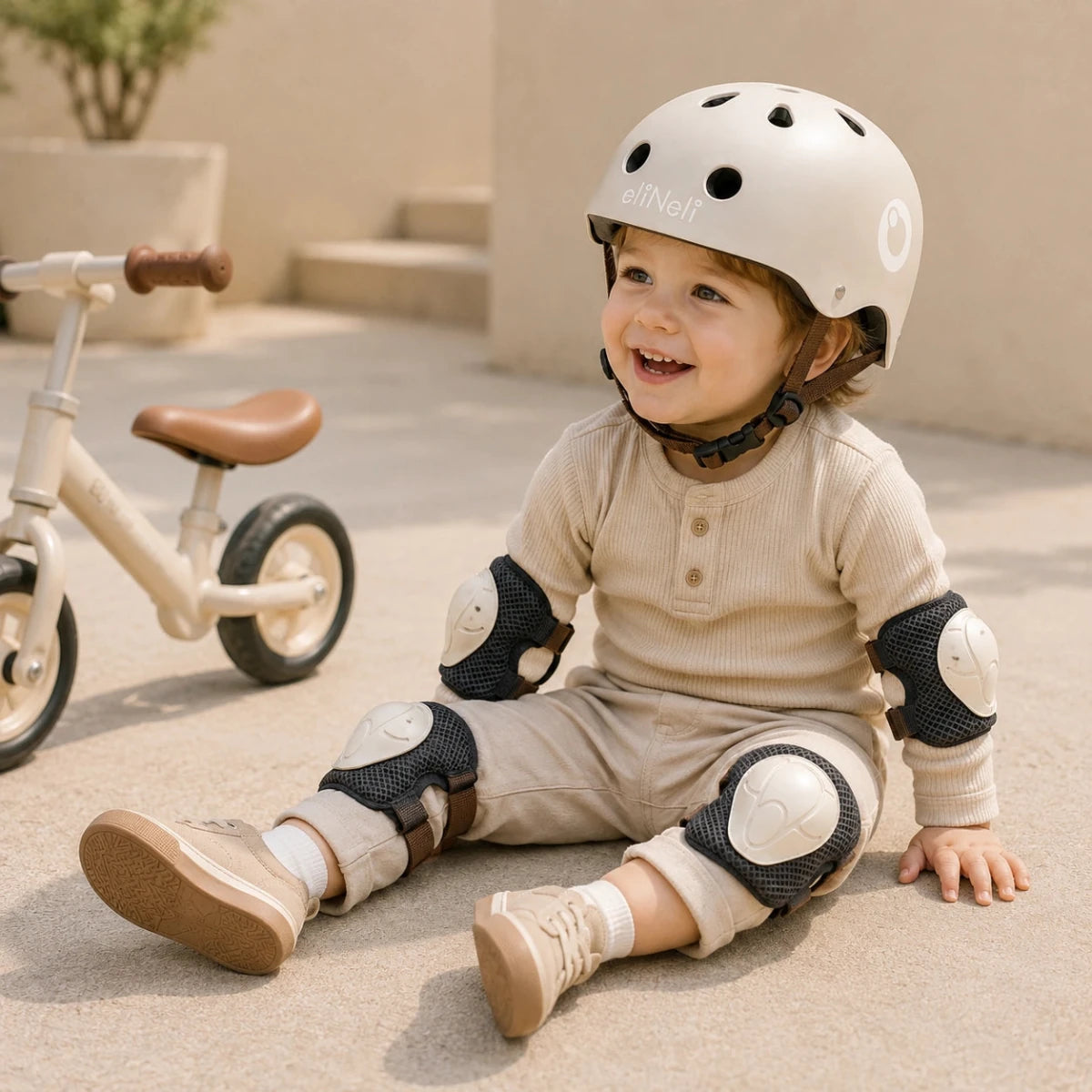 Kinderhelm met Knie- en Elleboogbeschermers vanaf 1 Jaar - Baby Doo