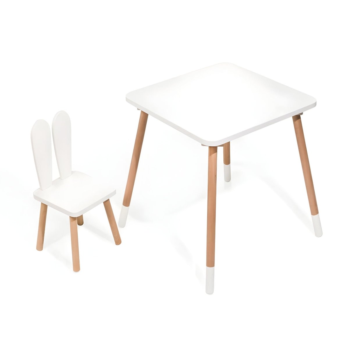 Kindertafel met Stoel | Meegroei Kinder Tafel en Stoel Set met Konijnenoren - Baby Doo