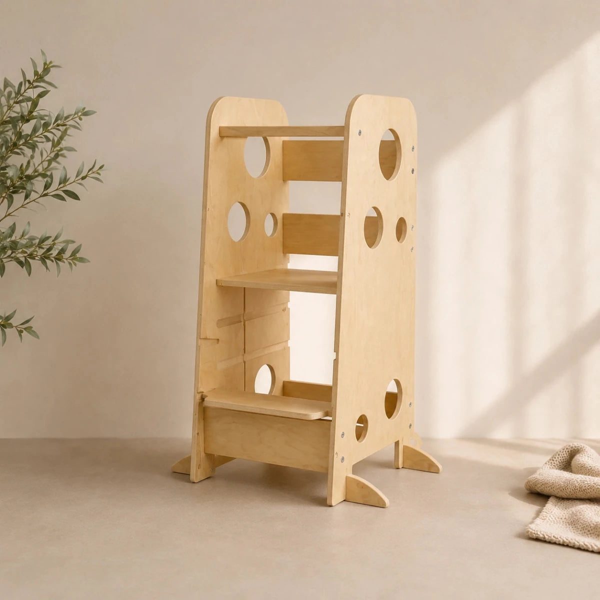 Leertoren 3-in-1 | Montessori Meegroei Leertoren & Kindertafel met Stoel vanaf 1 Jaar - Baby Doo