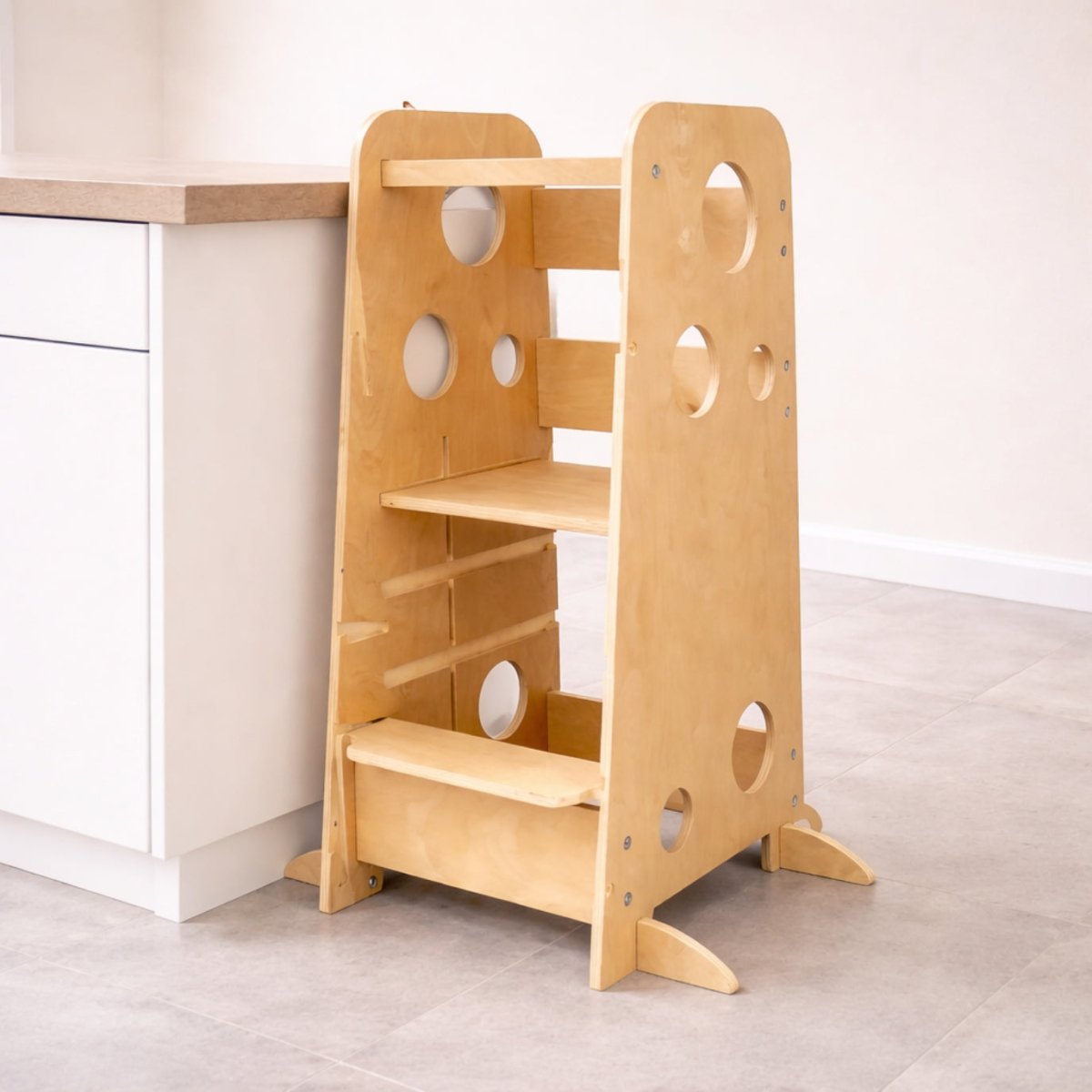 Leertoren 3 - in - 1 | Montessori Meegroei Leertoren & Kindertafel met Stoel vanaf 1 Jaar - Baby Doo