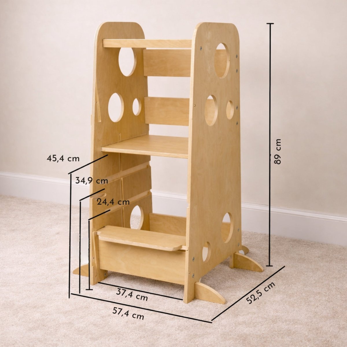 Leertoren 3 - in - 1 | Montessori Meegroei Leertoren & Kindertafel met Stoel vanaf 1 Jaar - Baby Doo