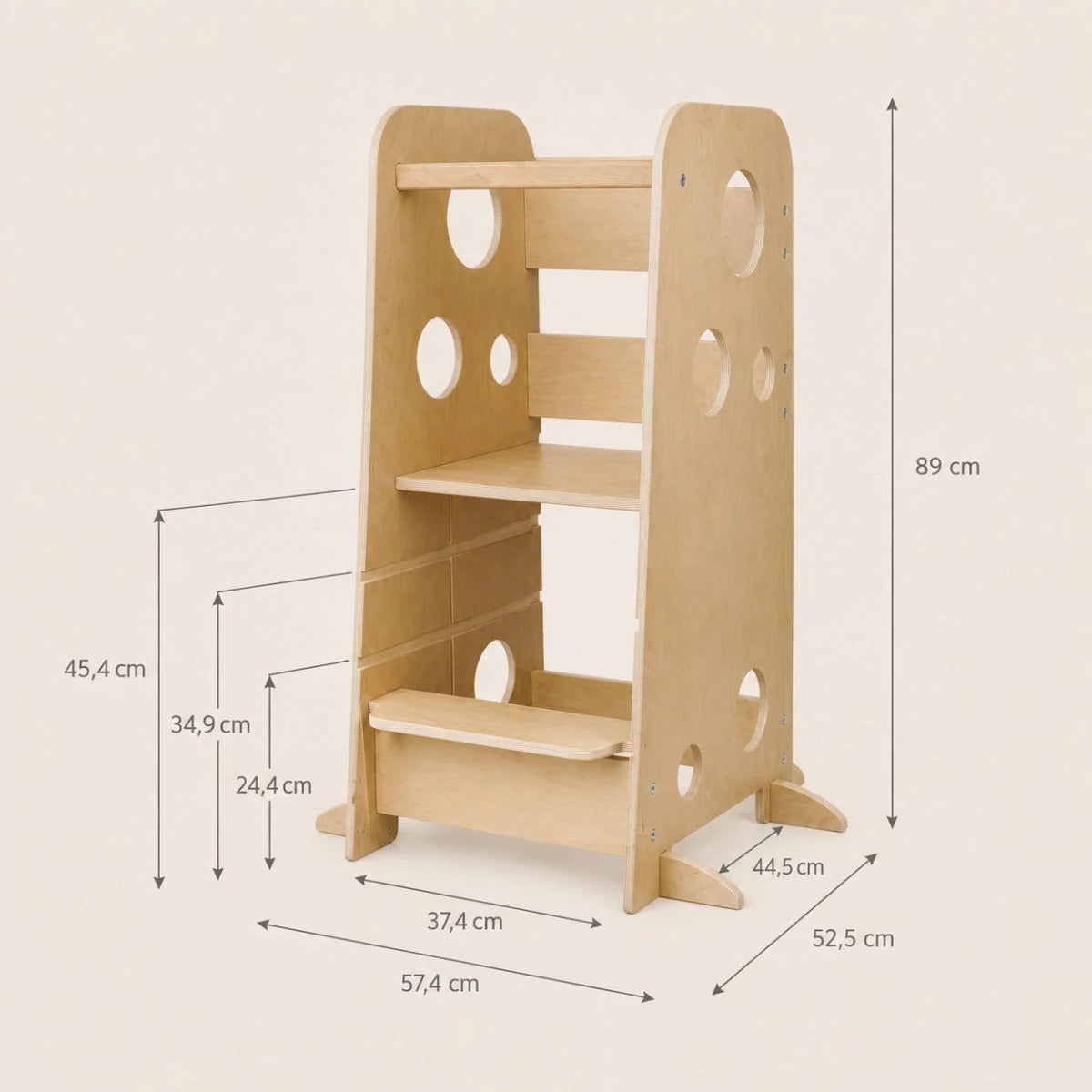 Leertoren 3-in-1 | Montessori Meegroei Leertoren & Kindertafel met Stoel vanaf 1 Jaar - Baby Doo