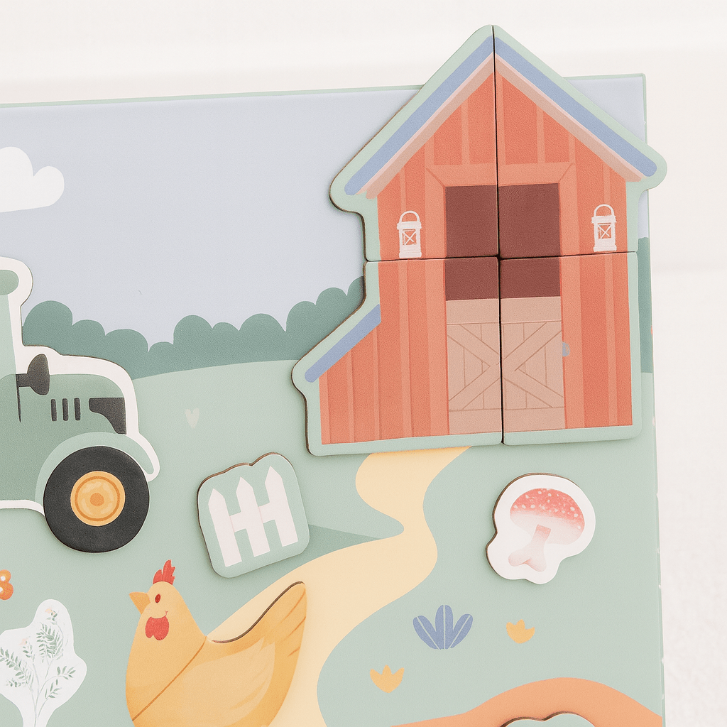 Magnetisch Boerderij Puzzelspel 2 - in - 1 | Educatief Speelgoed met Dieren & Tractor | Vanaf 3 Jaar - Baby Doo