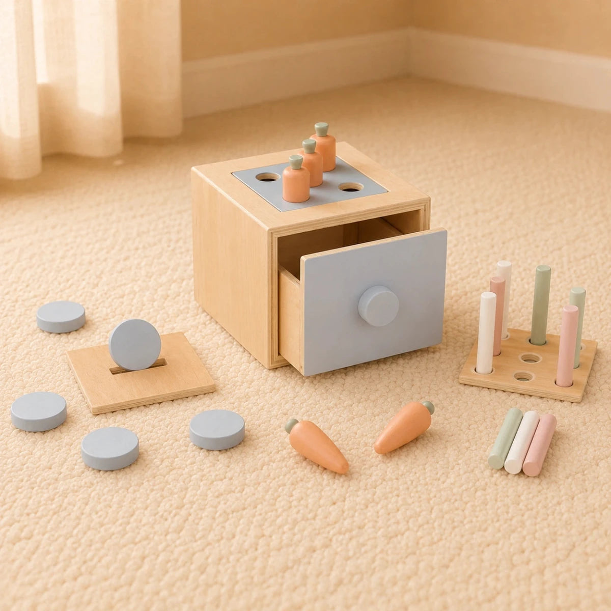 Montessori Set | Educatief Houten Speelgoed | Vanaf 1 Jaar - Baby Doo
