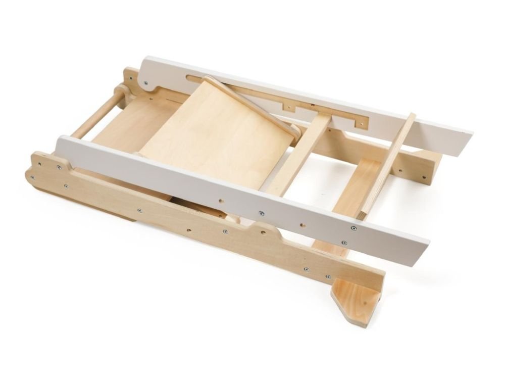 Opvouwbare Houten Leertoren 2 - in - 1 | Verstelbare Montessori Keukentoren | Wit - Baby Doo