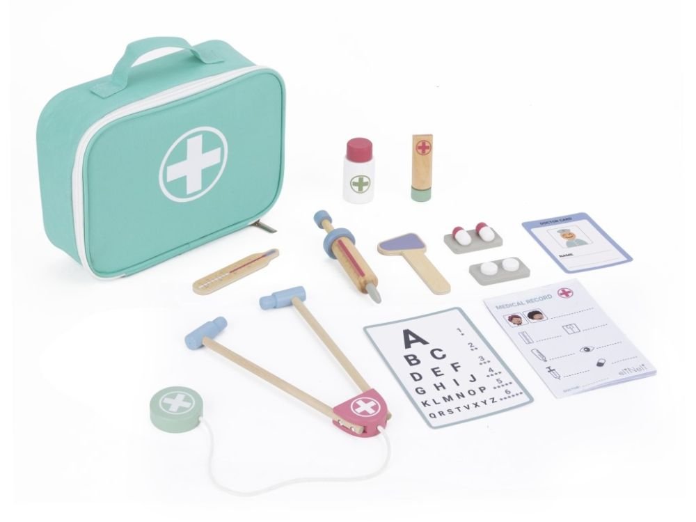 Rollenspel Speelgoed | Houten Dokterset met Koffer & Accessoires - Baby Doo