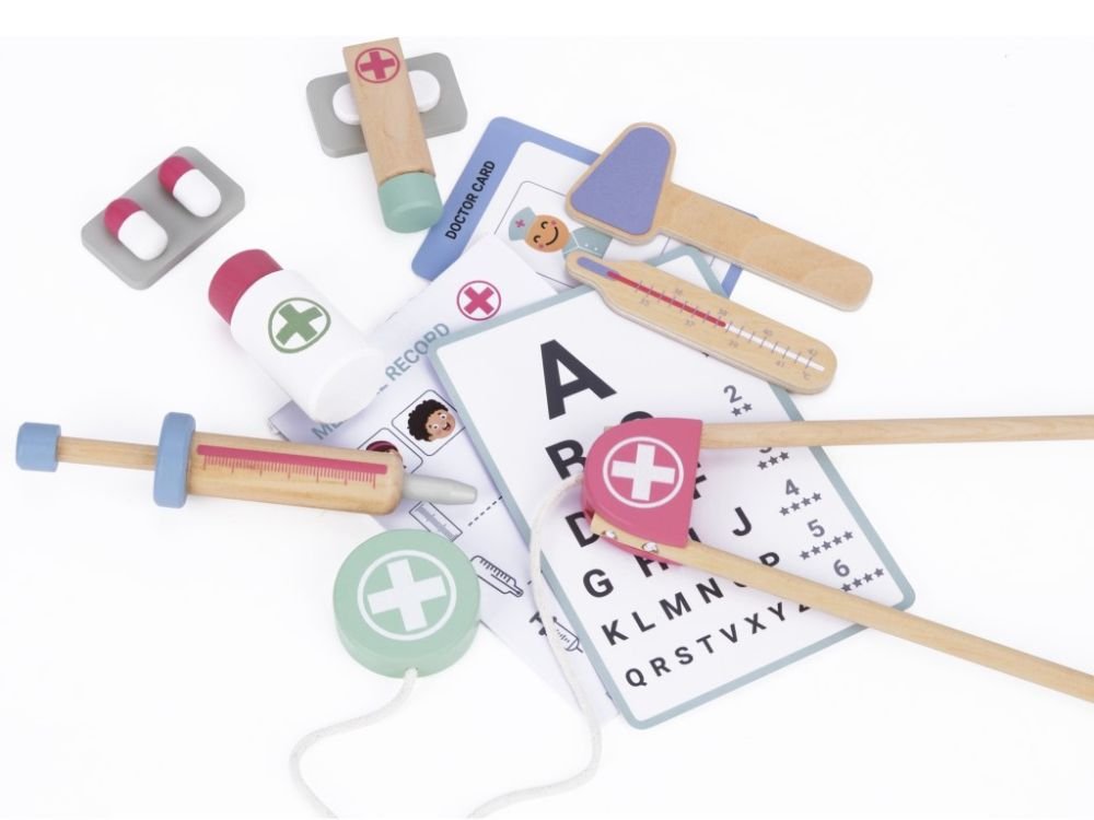 Rollenspel Speelgoed | Houten Dokterset met Koffer & Accessoires - Baby Doo