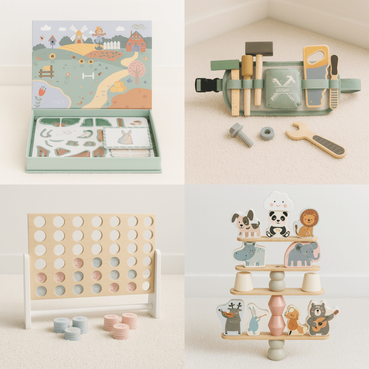 Sinterklaas Cadeauset 3 - 5 jaar | 2+2 Gratis Speelgoedsets | Met Houten Klusserset - Baby Doo