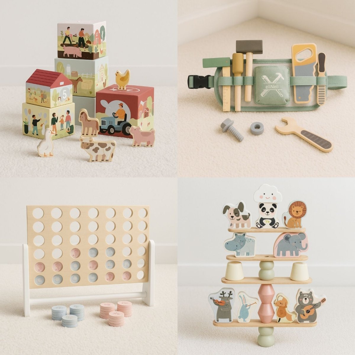 Sinterklaas Cadeauset 3 - 5 jaar | 2+2 Gratis Speelgoedsets | Met Houten Klusserset - Baby Doo