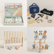 Sinterklaas Cadeauset 3 - 5 jaar | 2+2 Gratis Speelgoedsets | Met Houten Politieset - Baby Doo