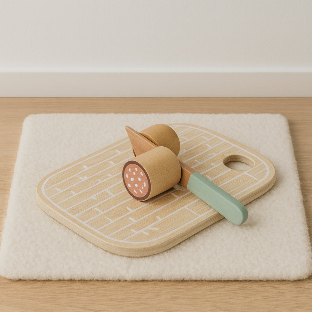 Houten Speelgoed Keuken Accessoires | Snijset met Fruit, Groente & Vis