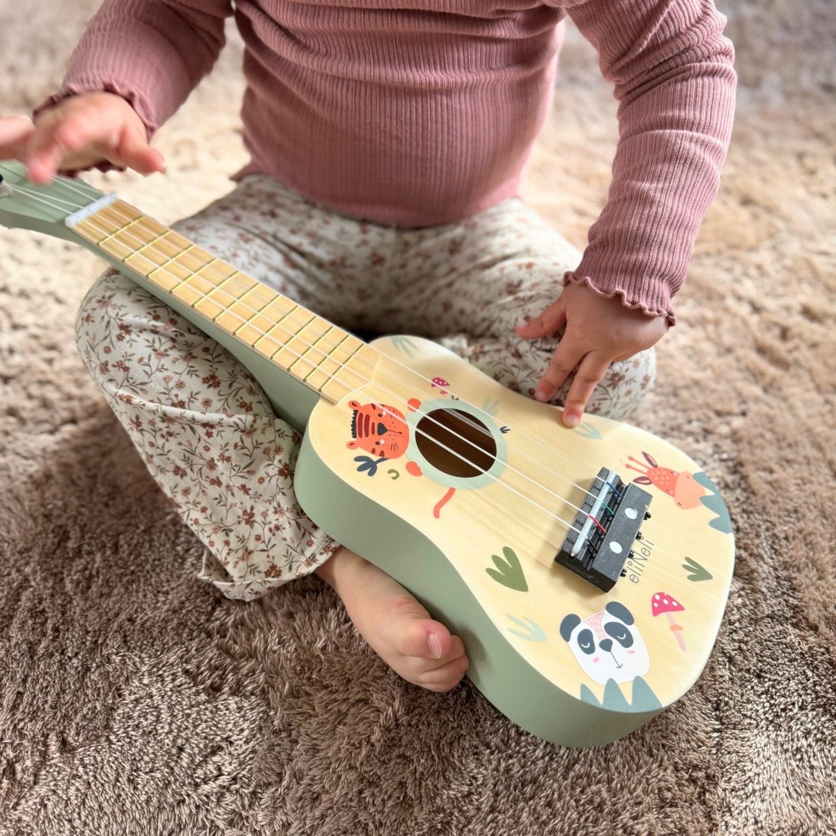 Ukelele Kind | Houten Muziekinstrument | Muziek Speelgoed - Baby Doo
