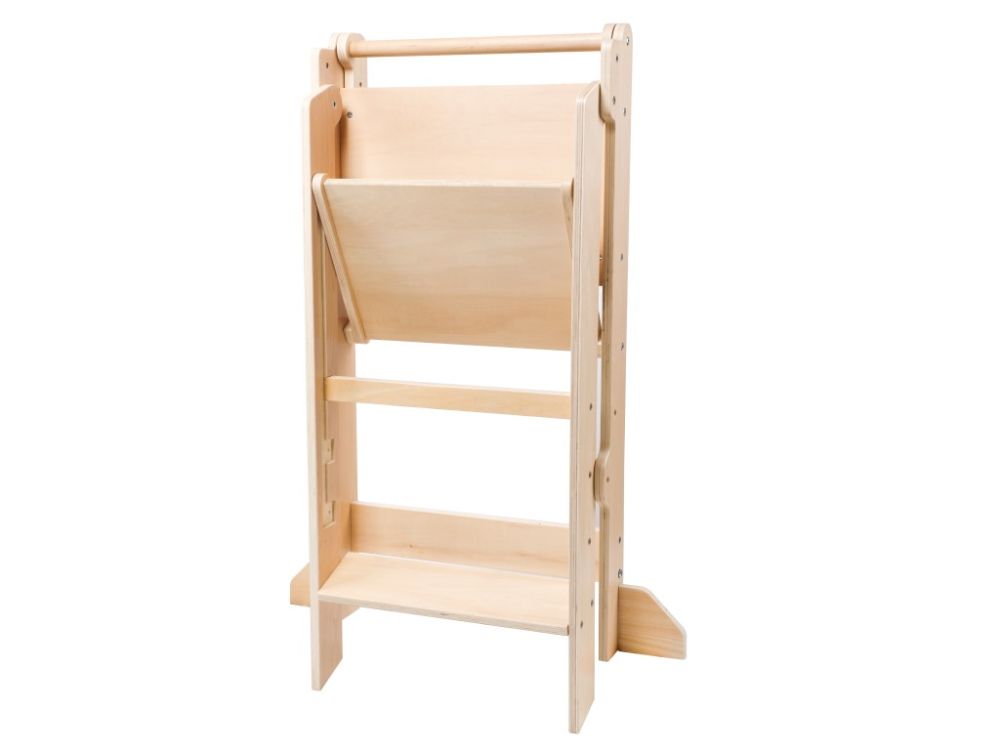 Opvouwbare Houten Leertoren 2-in-1 | Verstelbare Montessori Keukentoren | Naturel
