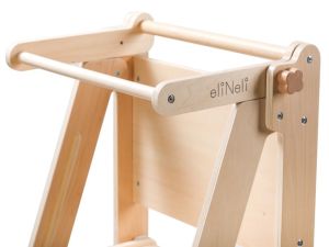 Opvouwbare Houten Leertoren 2-in-1 | Verstelbare Montessori Keukentoren | Naturel